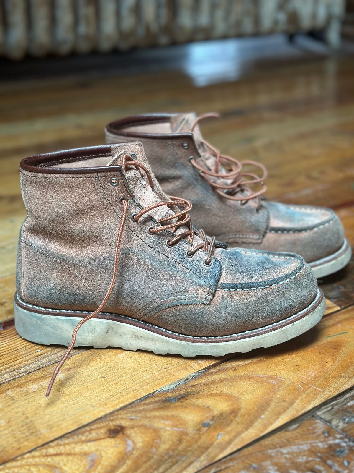 Photo by jbiondo on January 5, 2025 of the Red Wing 6-Inch Classic Moc in S.B. Foote Dusty Rose Abilene.