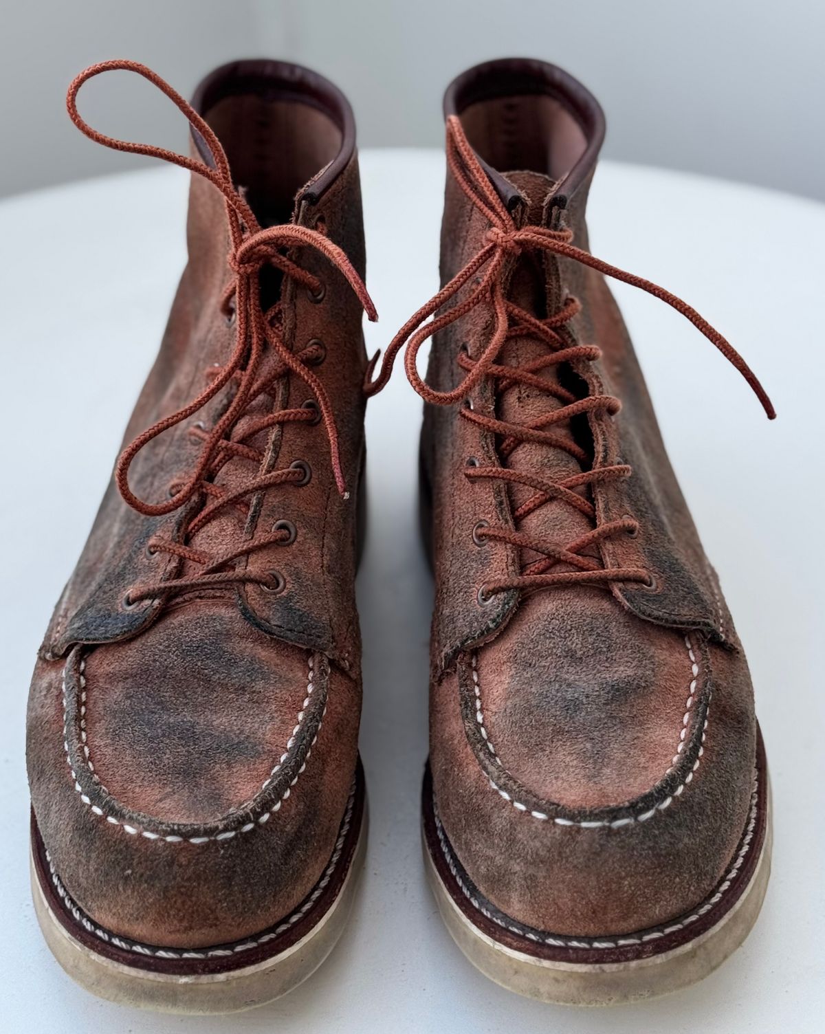 Photo by jbiondo on February 2, 2025 of the Red Wing 6-Inch Classic Moc in S.B. Foote Dusty Rose Abilene.