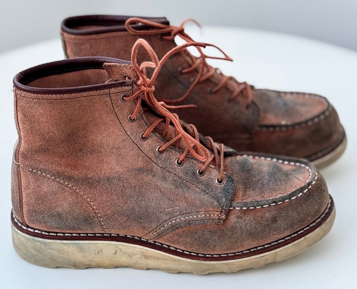 Photo by jbiondo on February 2, 2025 of the Red Wing 6-Inch Classic Moc in S.B. Foote Dusty Rose Abilene.