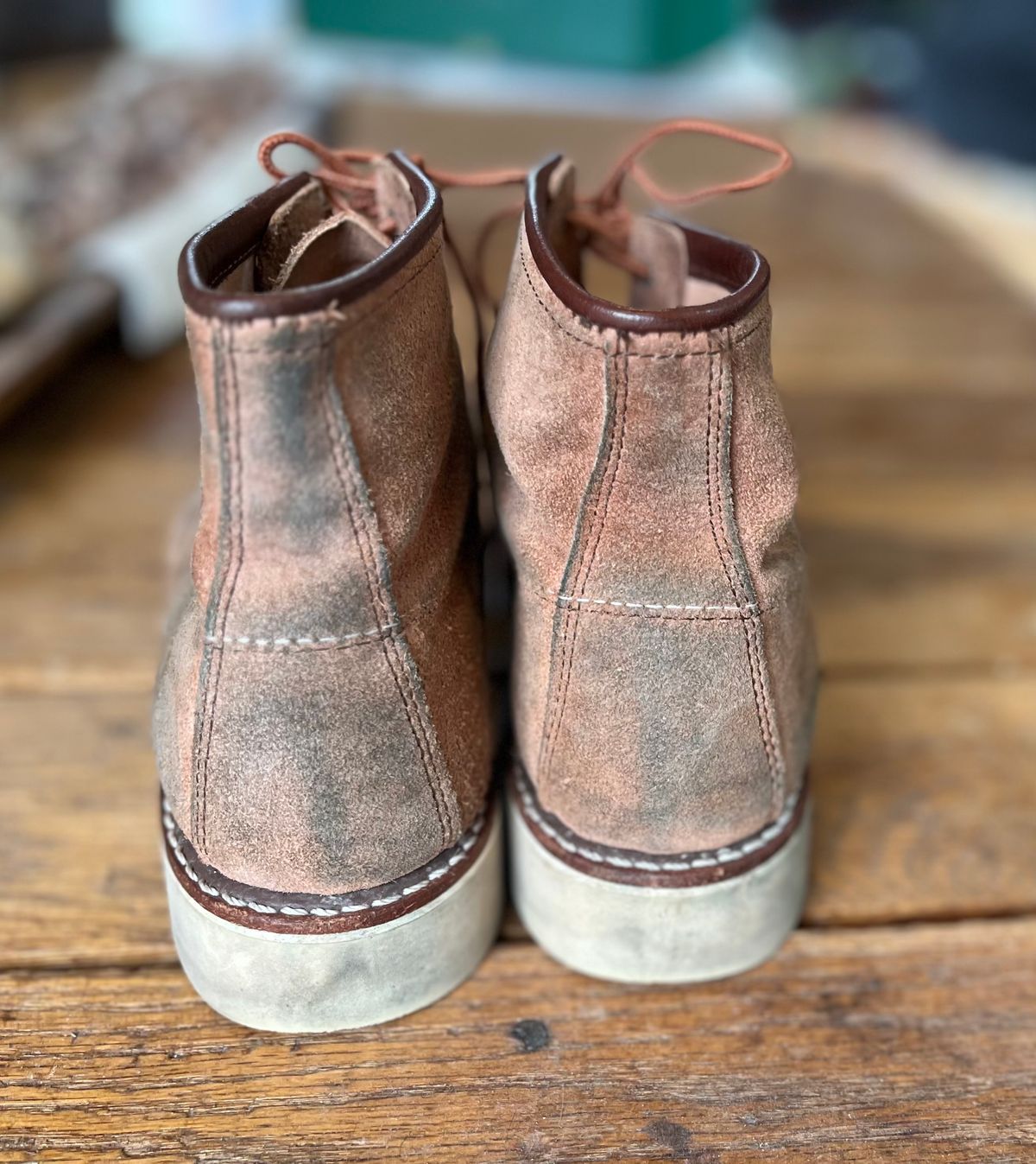 Photo by jbiondo on March 4, 2025 of the Red Wing 6-Inch Classic Moc in S.B. Foote Dusty Rose Abilene.