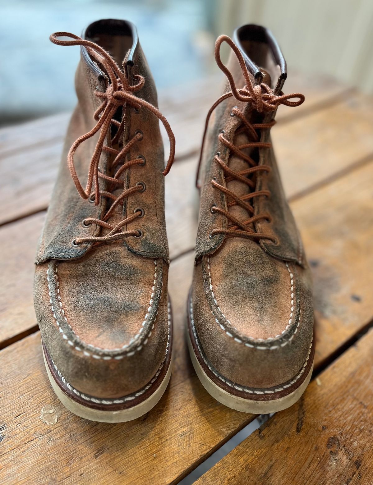 Photo by jbiondo on March 4, 2025 of the Red Wing 6-Inch Classic Moc in S.B. Foote Dusty Rose Abilene.