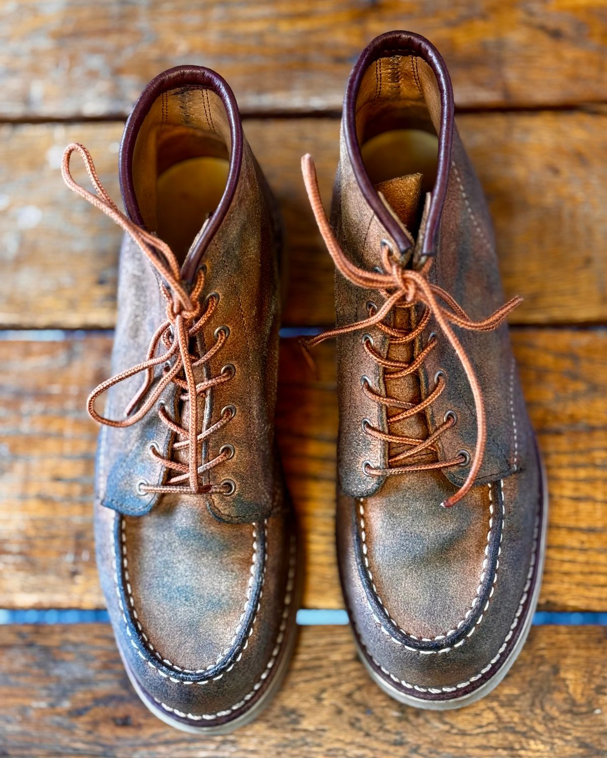 Photo by jbiondo on April 5, 2025 of the Red Wing 6-Inch Classic Moc in S.B. Foote Dusty Rose Abilene.
