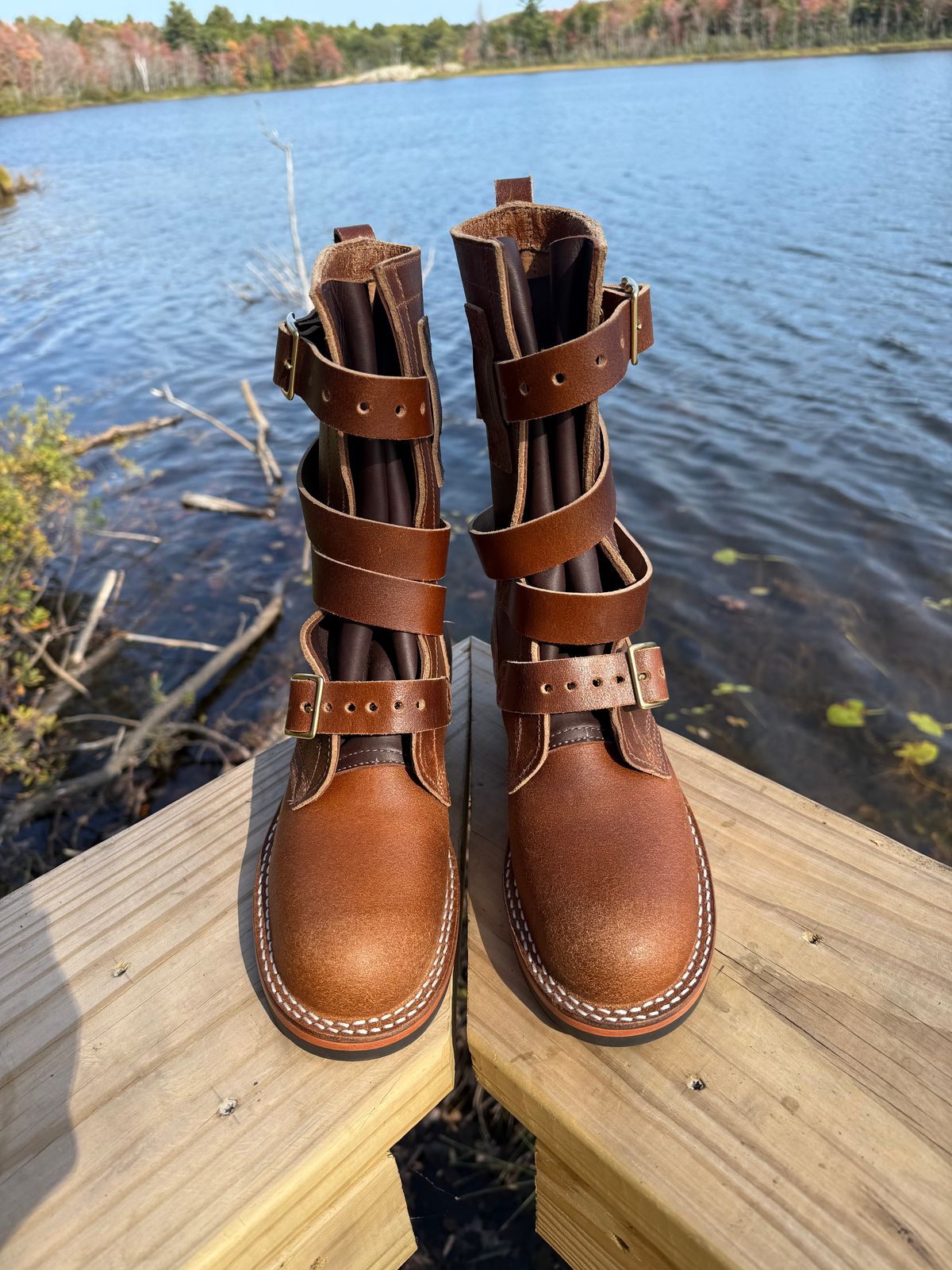 Photo by jbiondo on October 1, 2025 of the Nicks TankerPro in Horween Ember Waxed Flesh.