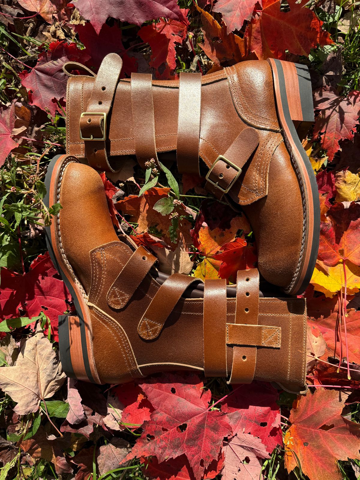 Photo by jbiondo on October 1, 2025 of the Nicks TankerPro in Horween Ember Waxed Flesh.