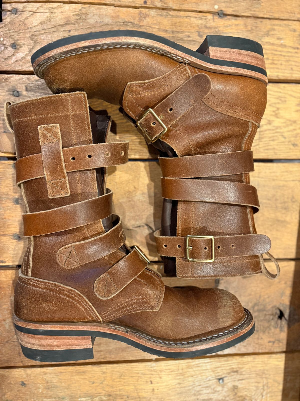 Photo by jbiondo on December 6, 2025 of the Nicks TankerPro in Horween Ember Waxed Flesh.