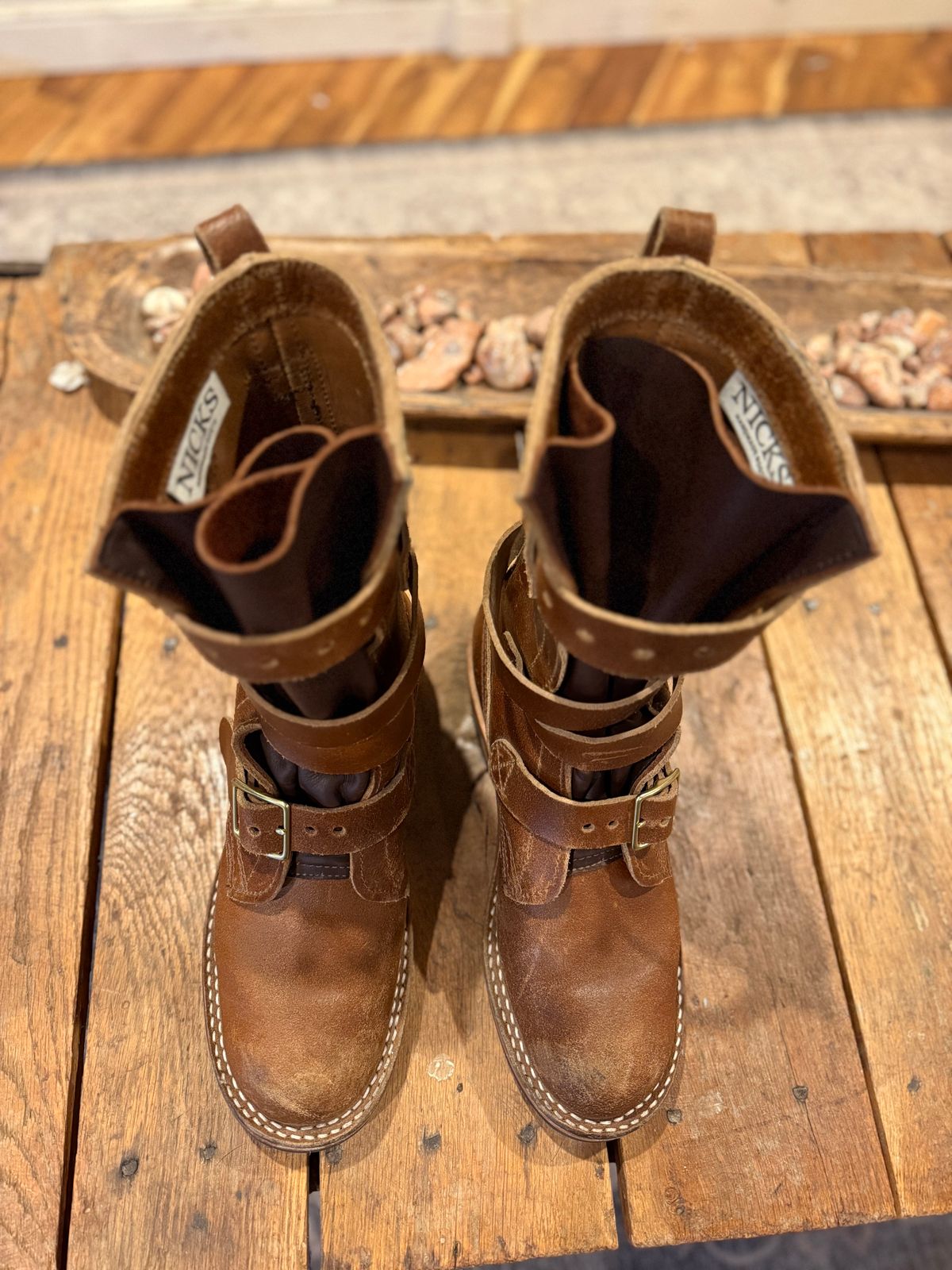 Photo by jbiondo on December 6, 2025 of the Nicks TankerPro in Horween Ember Waxed Flesh.