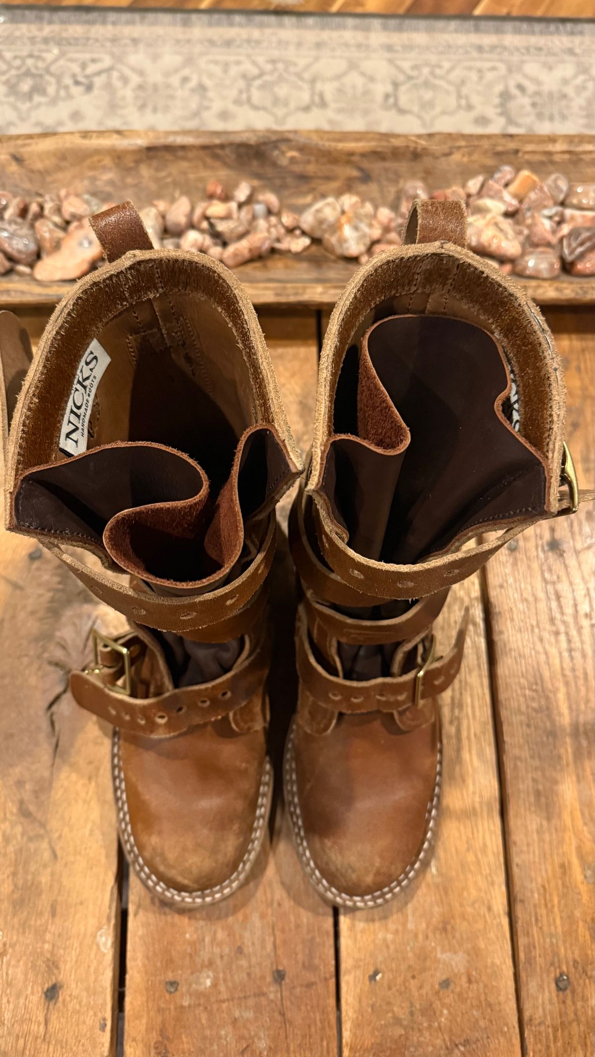 Photo by jbiondo on January 6, 2026 of the Nicks TankerPro in Horween Ember Waxed Flesh.