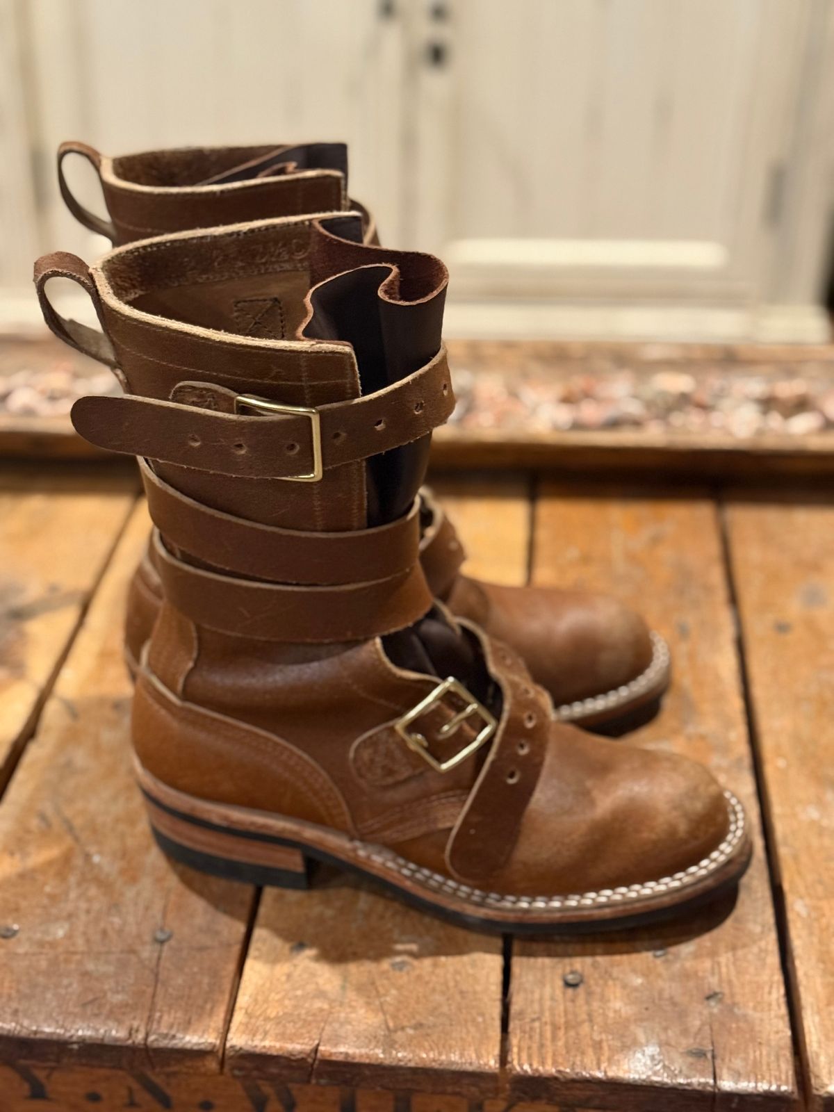 Photo by jbiondo on February 6, 2026 of the Nicks TankerPro in Horween Ember Waxed Flesh.