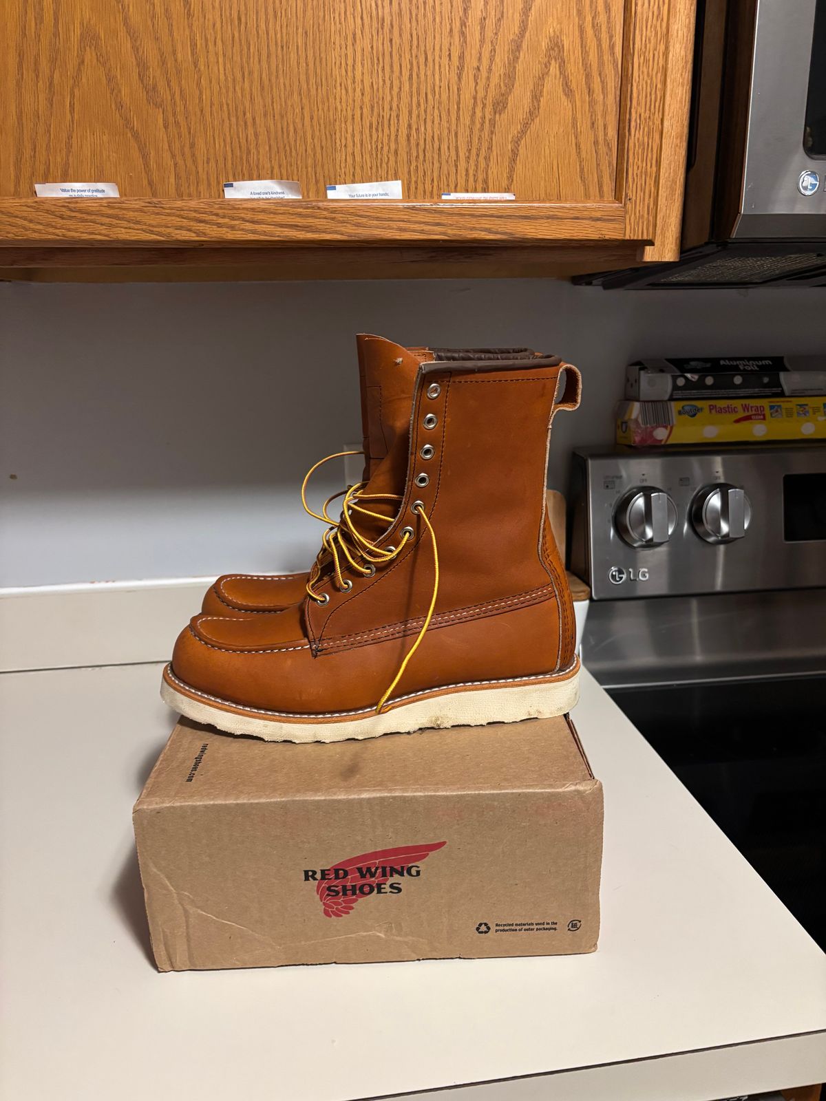 Photo by Buckeye172 on November 22, 2025 of the Red Wing 8-Inch Classic Moc in S.B. Foot Oro Legacy.