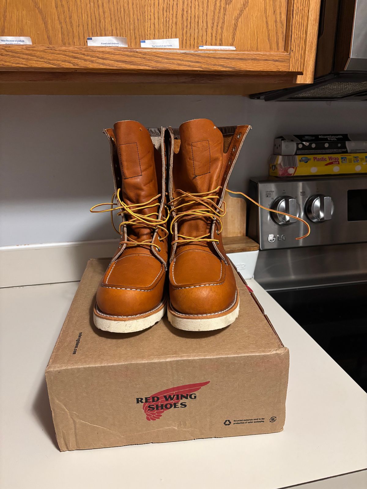 Photo by Buckeye172 on November 22, 2025 of the Red Wing 8-Inch Classic Moc in S.B. Foot Oro Legacy.