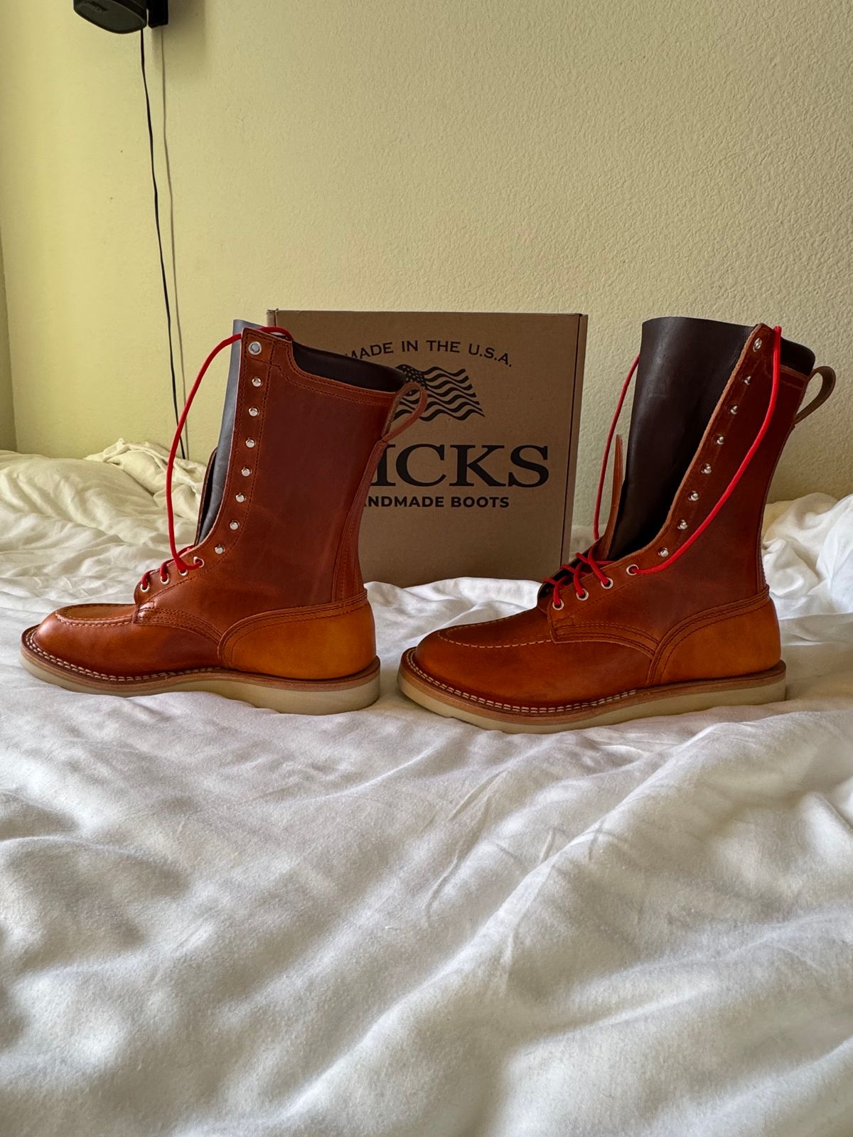 Photo by LarryDaGreaT on November 6, 2024 of the Nicks Moc Toe in Wickett & Craig Double Stuffed Tobacco.