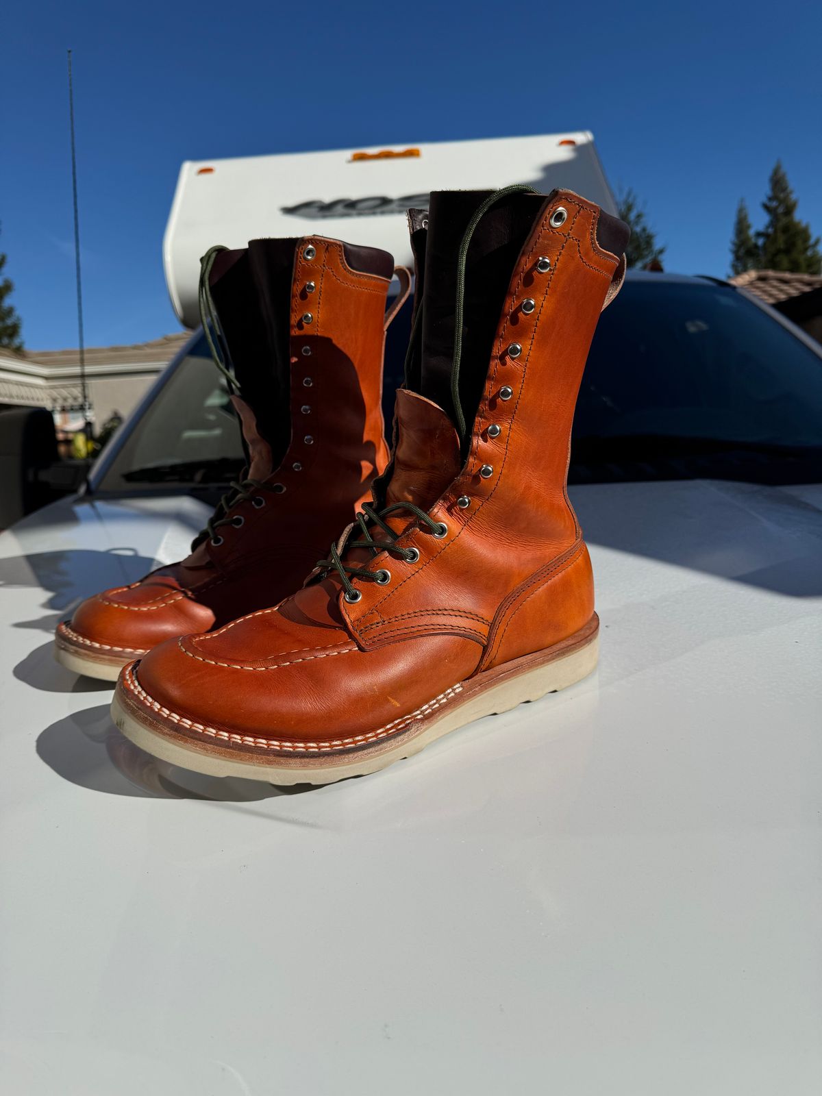Photo by LarryDaGreaT on January 5, 2025 of the Nicks Moc Toe in Wickett & Craig Double Stuffed Tobacco.