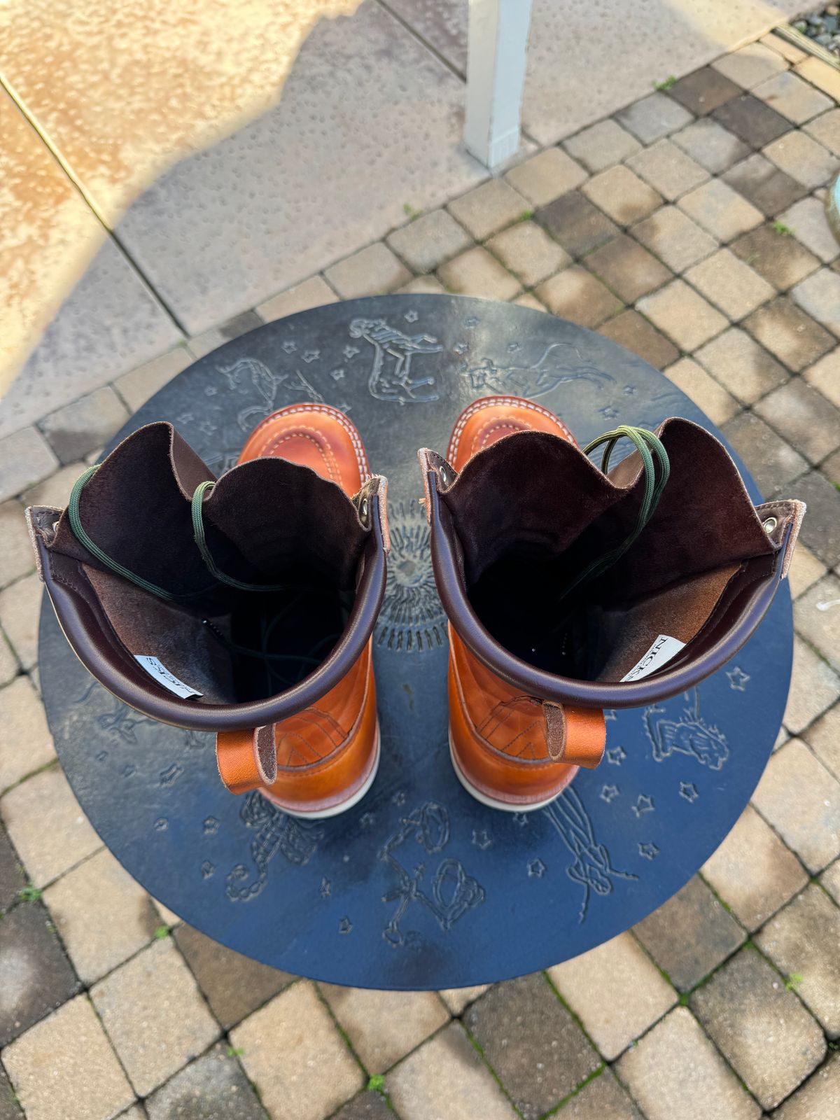 Photo by LarryDaGreaT on January 5, 2025 of the Nicks Moc Toe in Wickett & Craig Double Stuffed Tobacco.