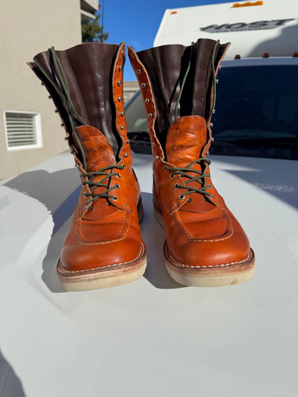 Photo by LarryDaGreaT on January 5, 2025 of the Nicks Moc Toe in Wickett & Craig Double Stuffed Tobacco.