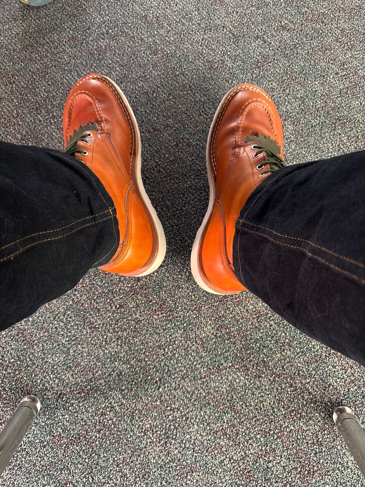 Photo by LarryDaGreaT on January 16, 2025 of the Nicks Moc Toe in Wickett & Craig Double Stuffed Tobacco.