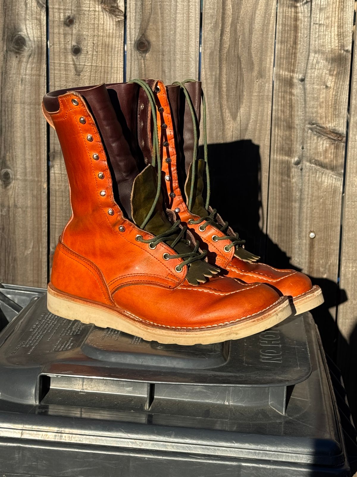 Photo by LarryDaGreaT on February 6, 2025 of the Nicks Moc Toe in Wickett & Craig Double Stuffed Tobacco.