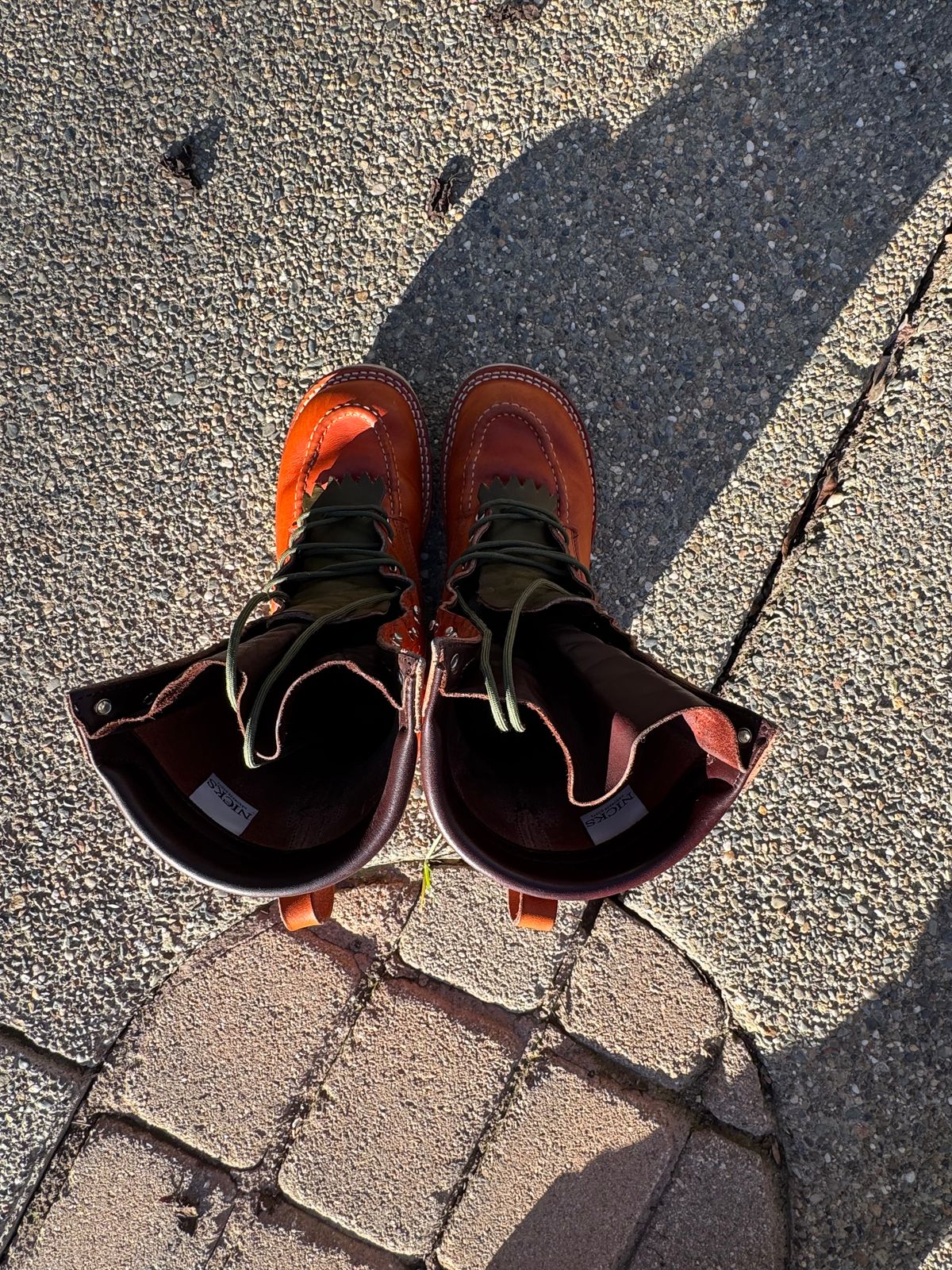 Photo by LarryDaGreaT on February 6, 2025 of the Nicks Moc Toe in Wickett & Craig Double Stuffed Tobacco.