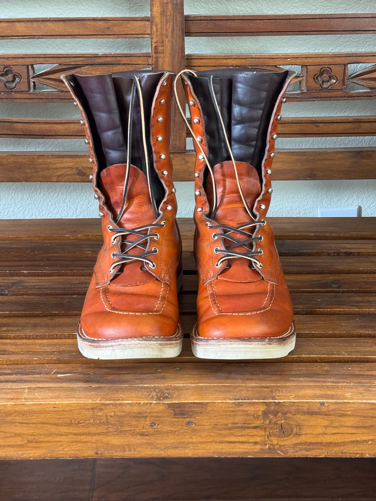 Photo by LarryDaGreaT on March 5, 2025 of the Nicks Moc Toe in Wickett & Craig Double Stuffed Tobacco.
