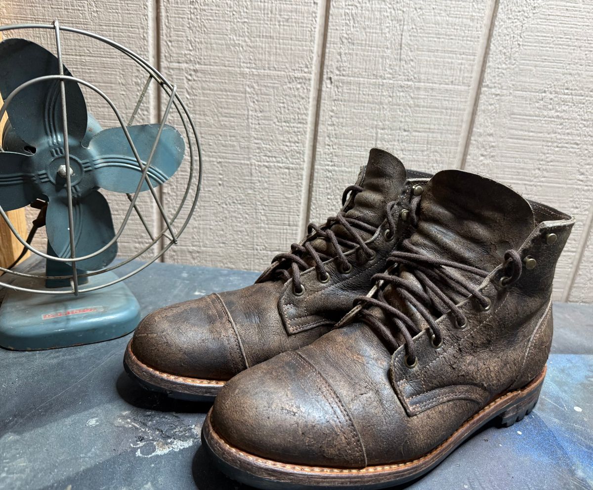 Photo by tellis7777 on December 24, 2024 of the Truman Cap Toe Boot in C.F. Stead Stone Rambler.
