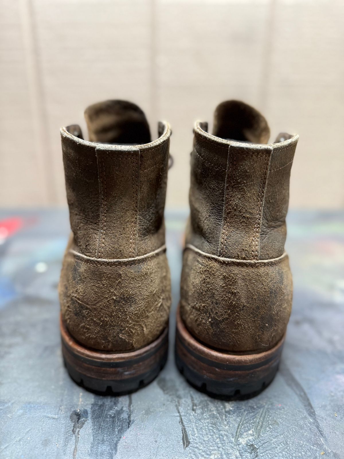 Photo by tellis7777 on February 17, 2025 of the Truman Cap Toe Boot in C.F. Stead Stone Rambler.