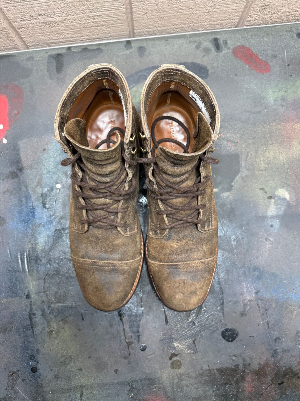 Photo by tellis7777 on February 17, 2025 of the Truman Cap Toe Boot in C.F. Stead Stone Rambler.