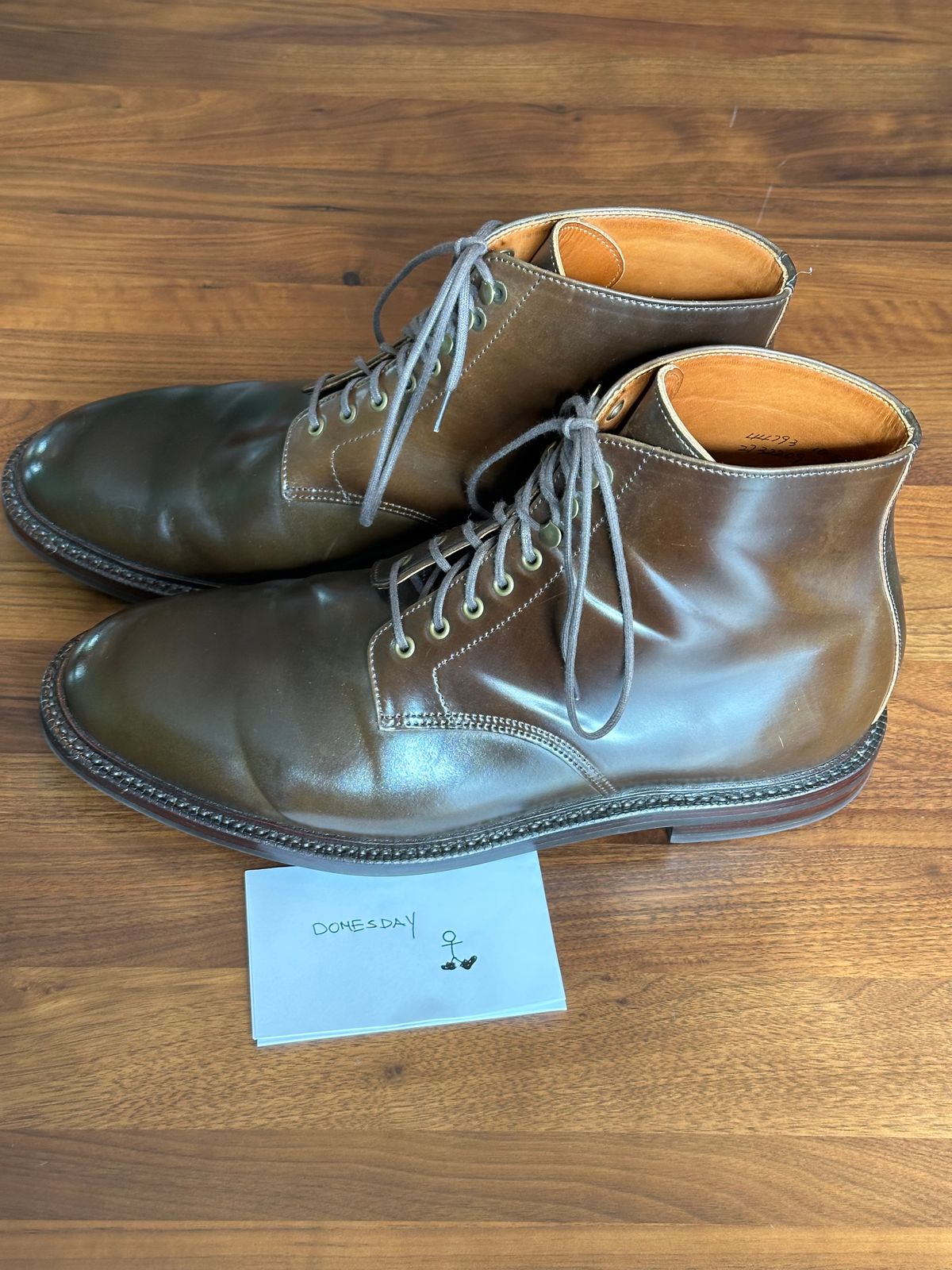 Photo by bootguy on October 2, 2024 of the Grant Stone Edward Boot in Horween Maduro Shell Cordovan.