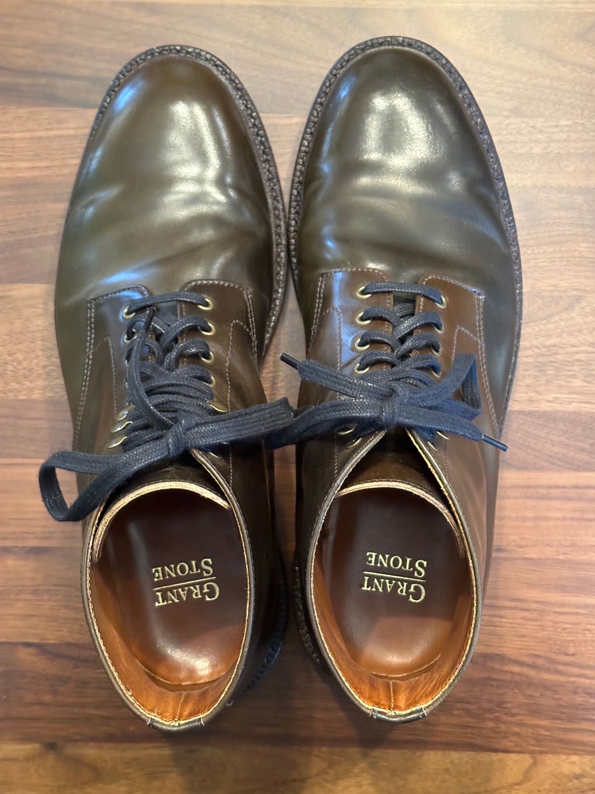 Photo by bootguy on November 5, 2024 of the Grant Stone Edward Boot in Horween Maduro Shell Cordovan.