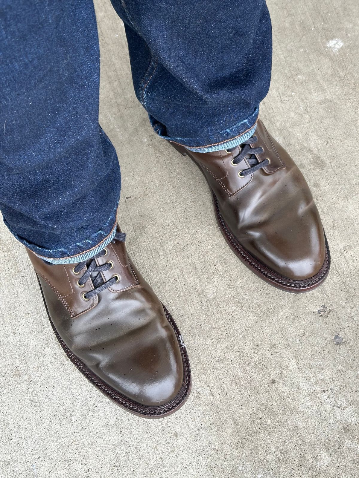 Photo by bootguy on March 5, 2025 of the Grant Stone Edward Boot in Horween Maduro Shell Cordovan.