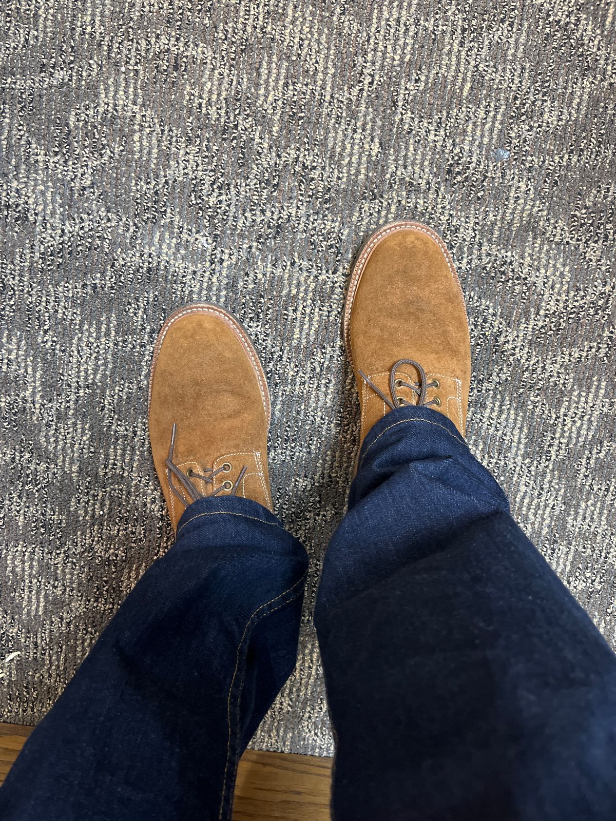 Photo by pbrunese on September 3, 2025 of the Parkhurst Bidwell 2.0 in S.B. Foot Dune Roughout Suede.