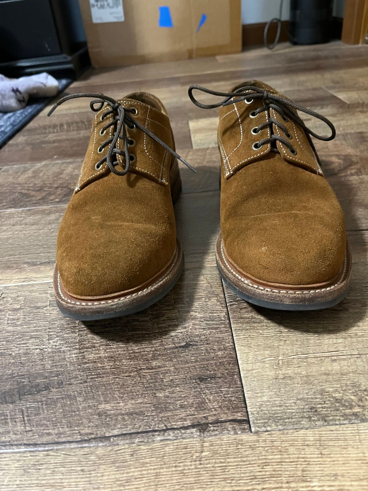 Photo by pbrunese on October 2, 2025 of the Parkhurst Bidwell 2.0 in S.B. Foot Dune Roughout Suede.