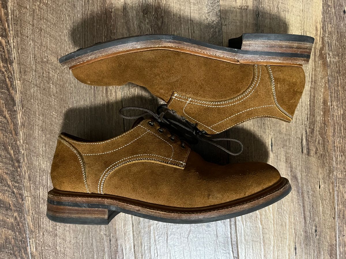 Photo by pbrunese on October 2, 2025 of the Parkhurst Bidwell 2.0 in S.B. Foot Dune Roughout Suede.