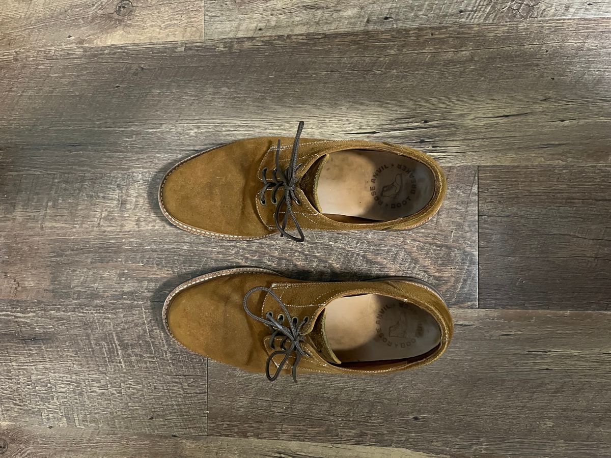 Photo by pbrunese on November 2, 2025 of the Parkhurst Bidwell 2.0 in S.B. Foot Dune Roughout Suede.