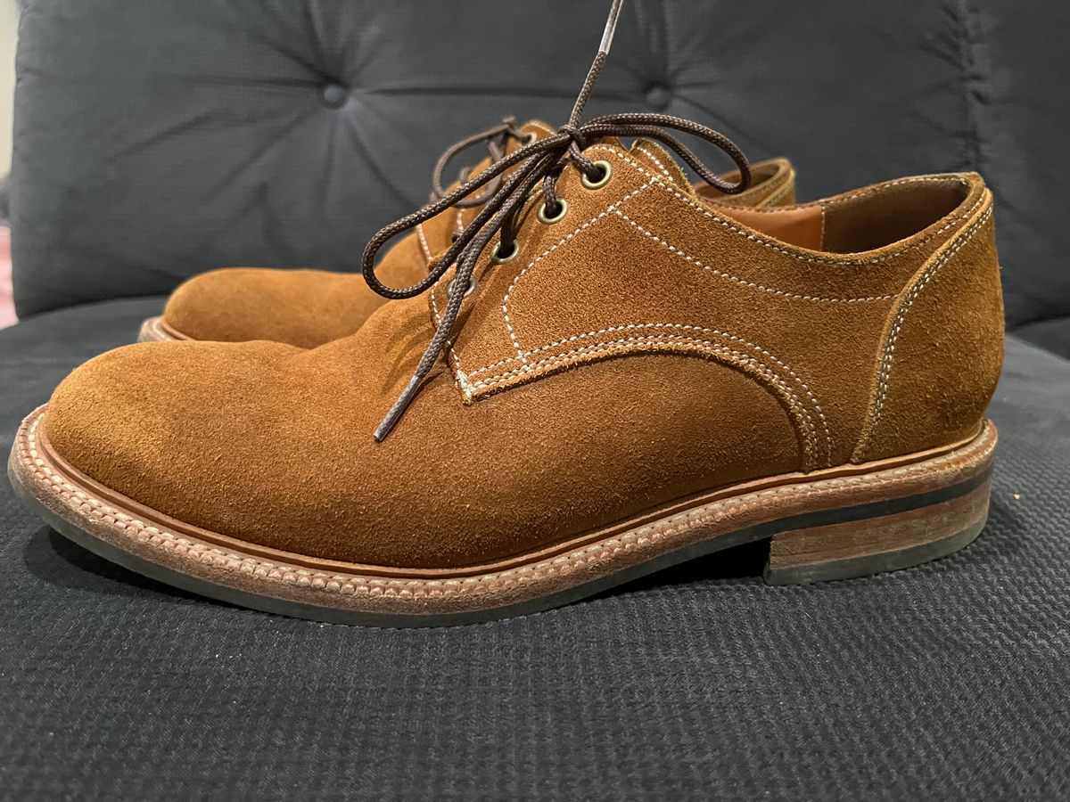 Photo by pbrunese on December 5, 2025 of the Parkhurst Bidwell 2.0 in S.B. Foot Dune Roughout Suede.