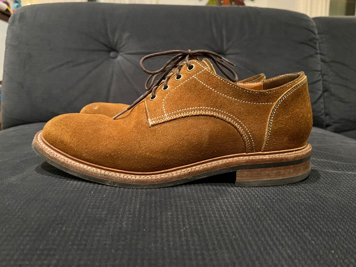 Photo by pbrunese on January 5, 2026 of the Parkhurst Bidwell 2.0 in S.B. Foot Dune Roughout Suede.