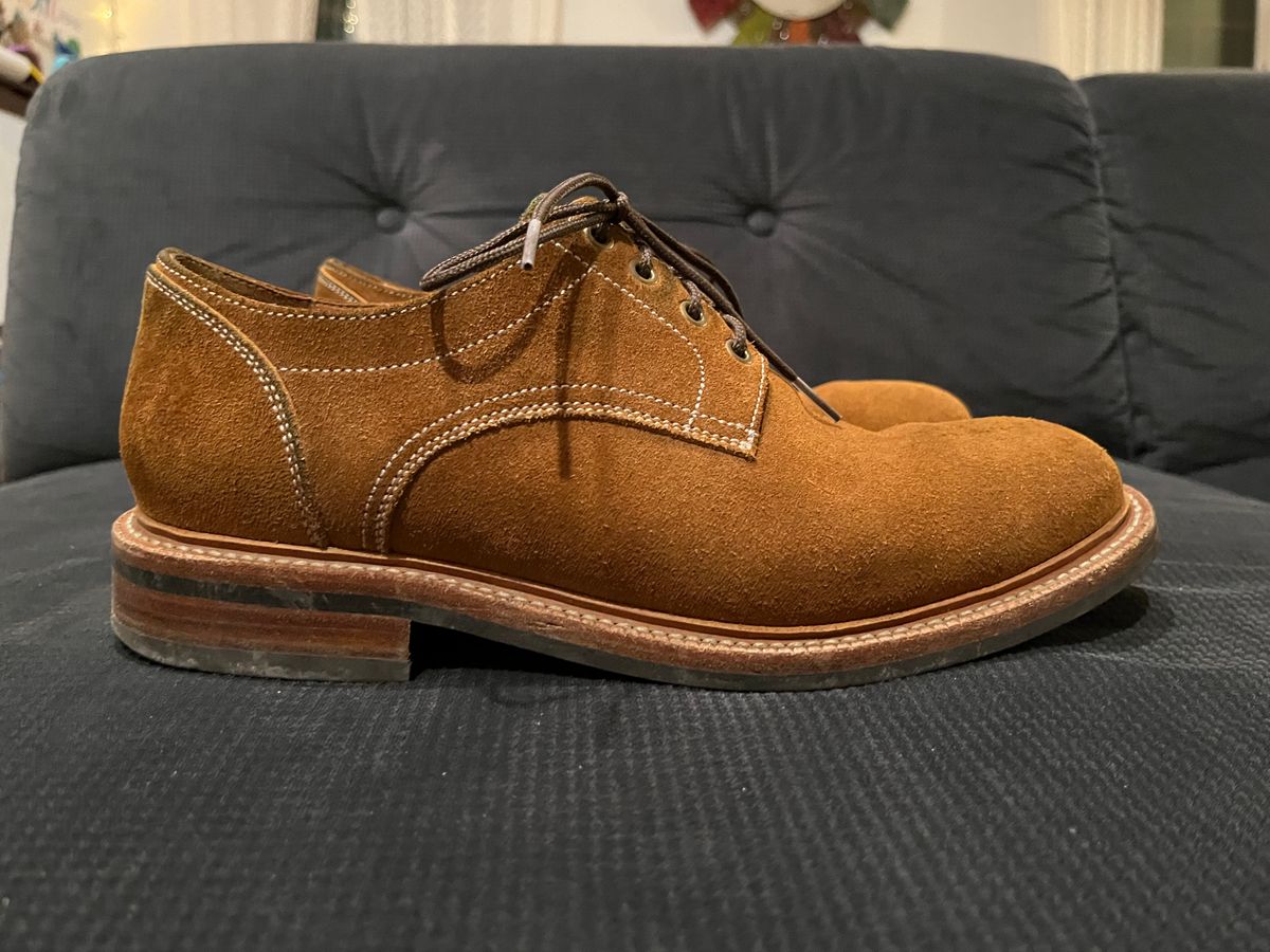 Photo by pbrunese on January 5, 2026 of the Parkhurst Bidwell 2.0 in S.B. Foot Dune Roughout Suede.