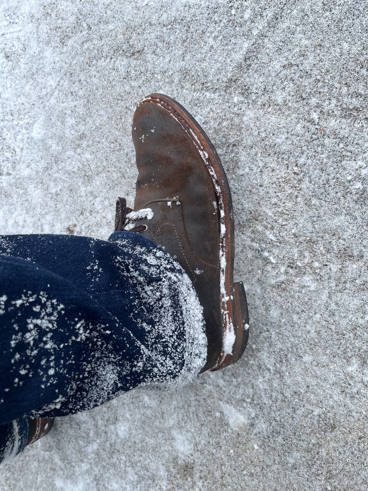 Photo by pbrunese on January 25, 2026 of the Allen Edmonds Higgins Mill in C.F. Stead Snuff Waxy Commander Suede.