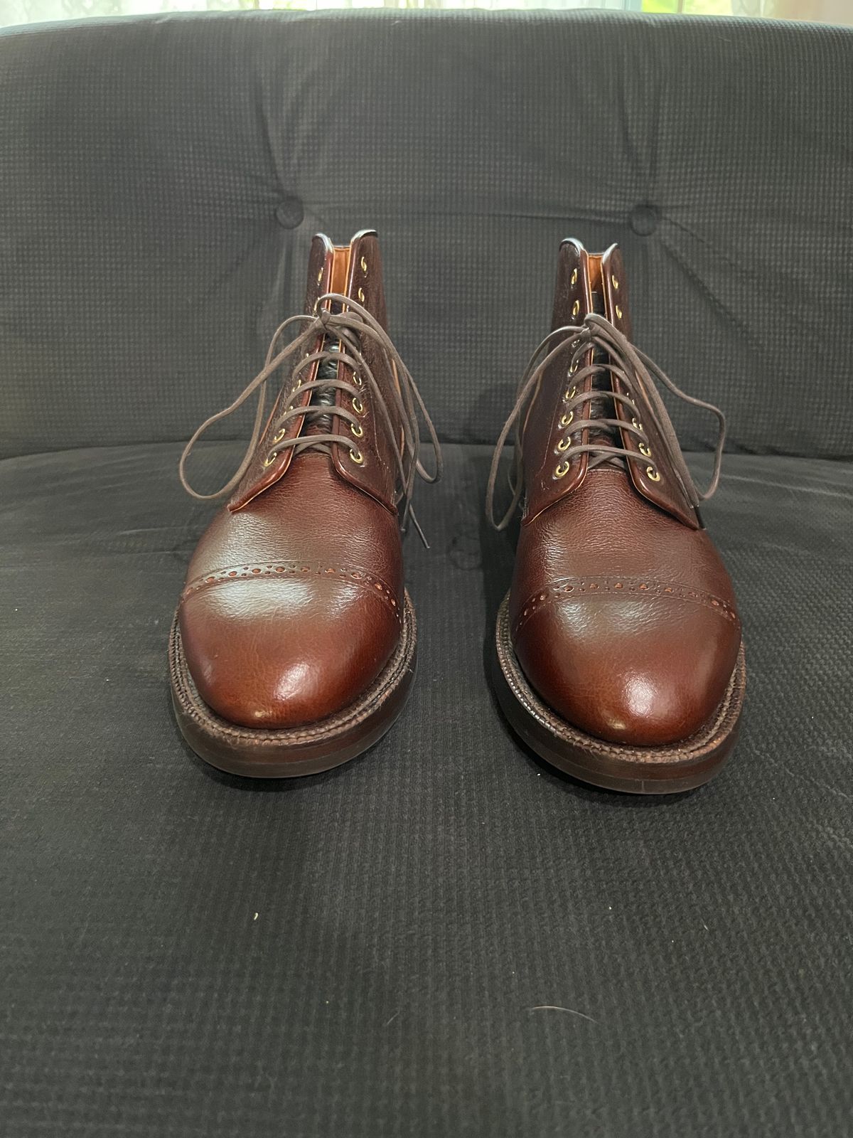 Photo by pbrunese on October 1, 2025 of the Grant Stone Garrison Boot in C.F. Stead Crimson Classic Kudu.