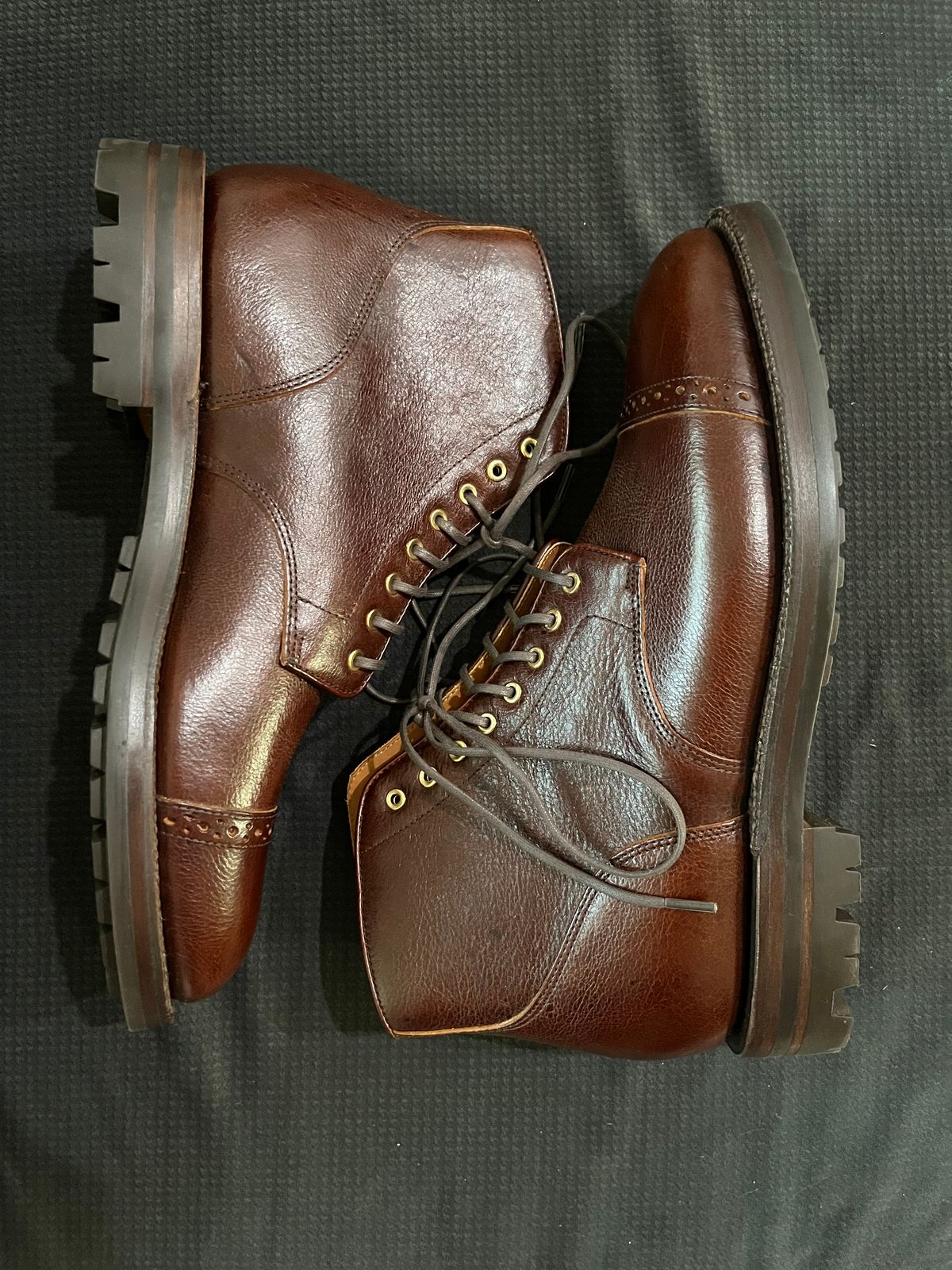 Photo by pbrunese on October 1, 2025 of the Grant Stone Garrison Boot in C.F. Stead Crimson Classic Kudu.