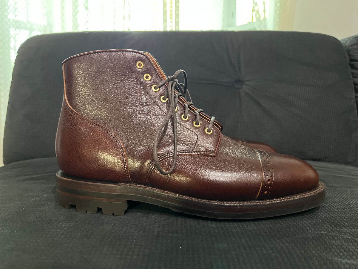 Photo by pbrunese on October 1, 2025 of the Grant Stone Garrison Boot in C.F. Stead Crimson Classic Kudu.