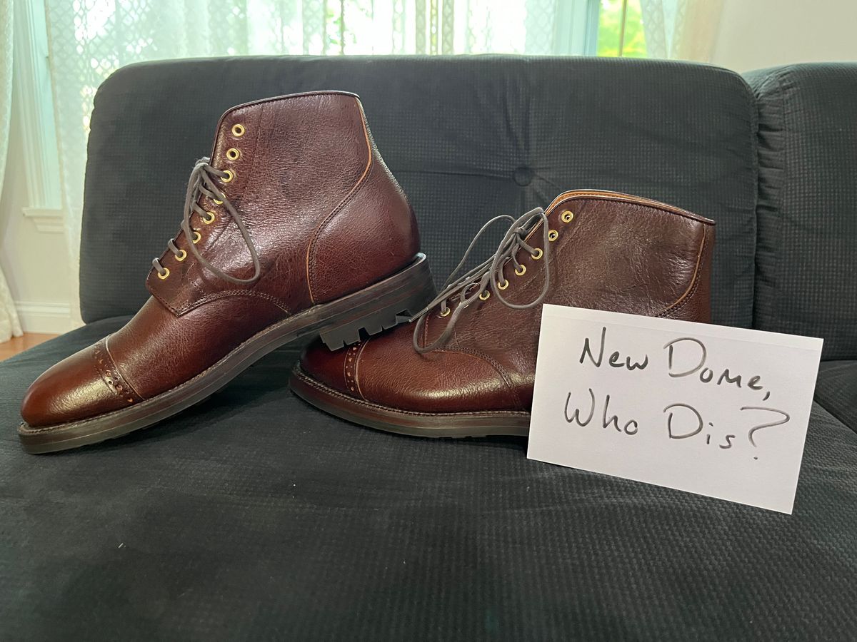 Photo by pbrunese on October 1, 2025 of the Grant Stone Garrison Boot in C.F. Stead Crimson Classic Kudu.