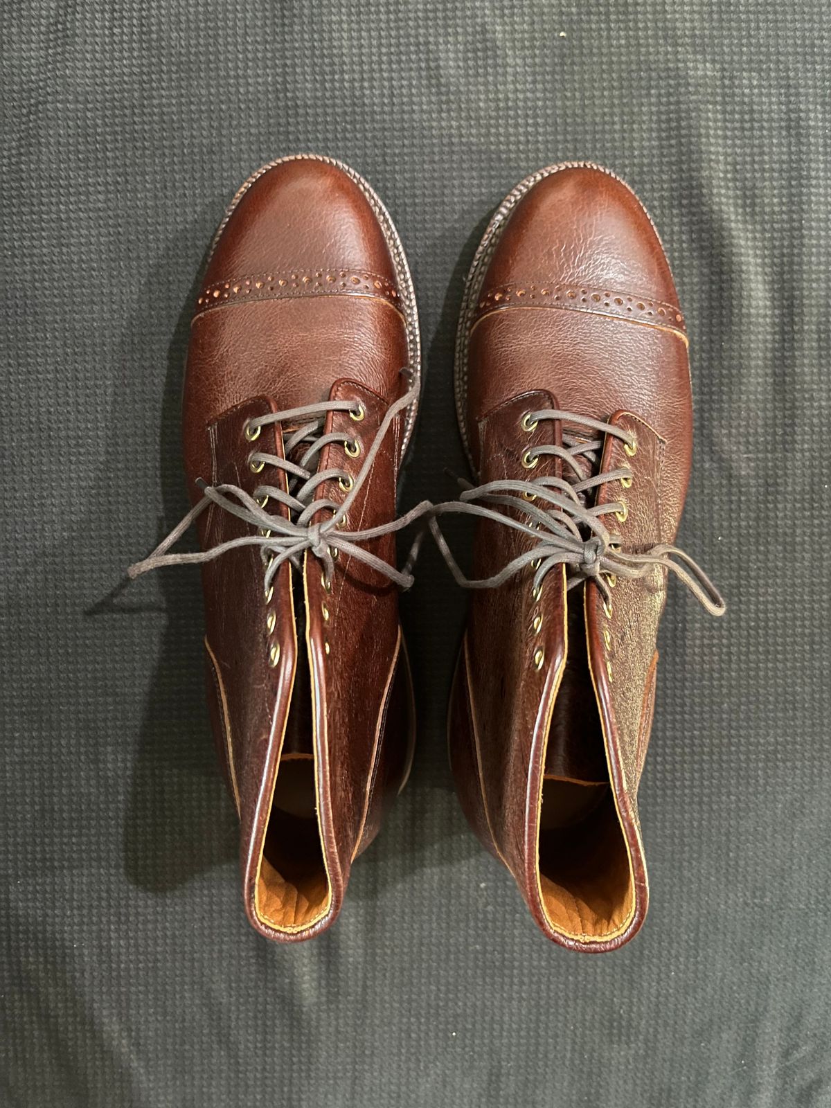 Photo by pbrunese on October 1, 2025 of the Grant Stone Garrison Boot in C.F. Stead Crimson Classic Kudu.