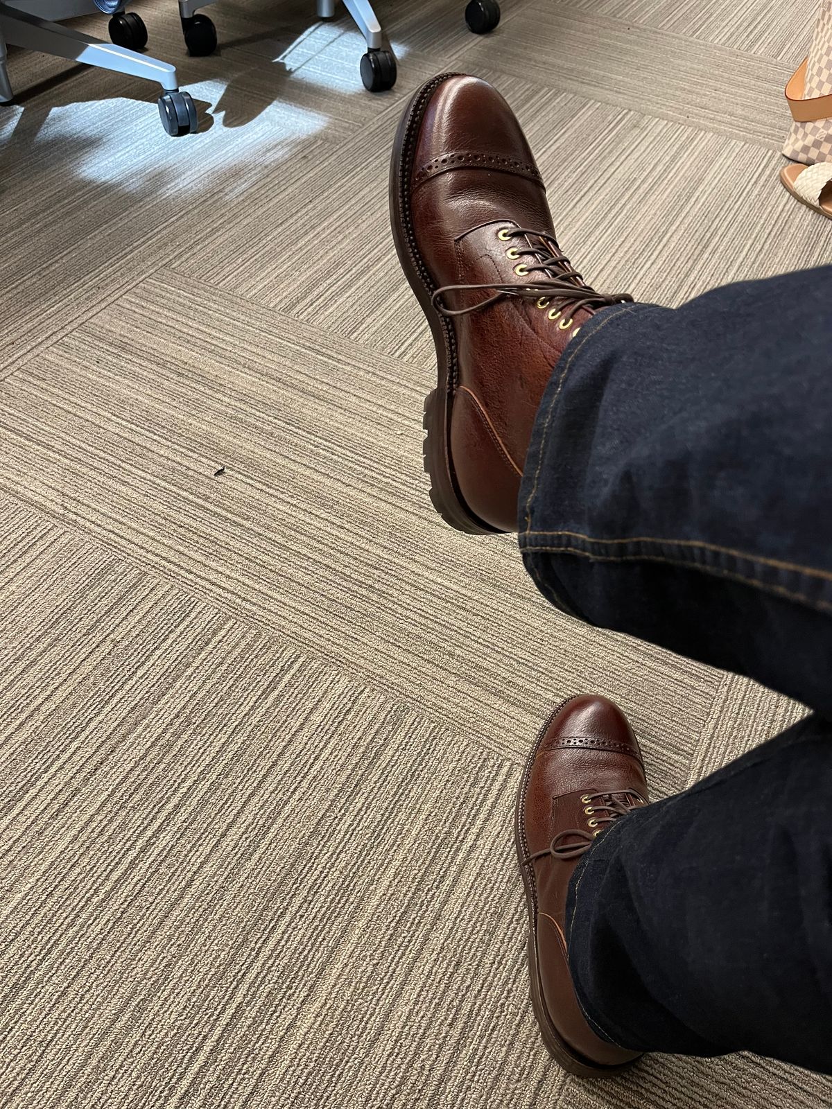 Photo by pbrunese on October 3, 2025 of the Grant Stone Garrison Boot in C.F. Stead Crimson Classic Kudu.