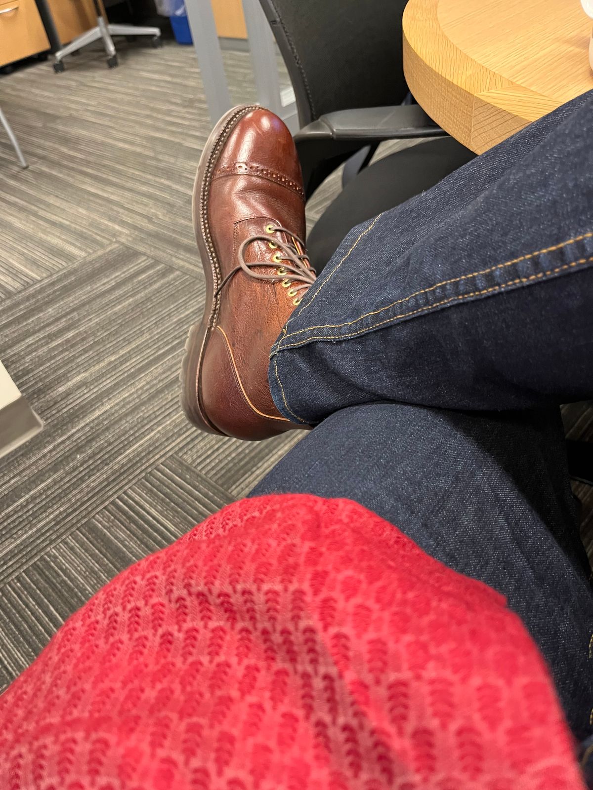 Photo by pbrunese on October 20, 2025 of the Grant Stone Garrison Boot in C.F. Stead Crimson Classic Kudu.