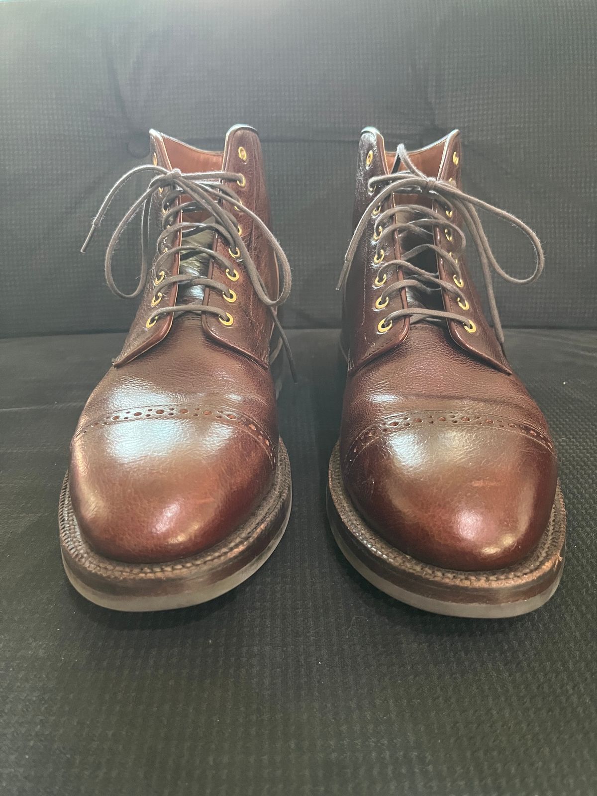 Photo by pbrunese on November 2, 2025 of the Grant Stone Garrison Boot in C.F. Stead Crimson Classic Kudu.