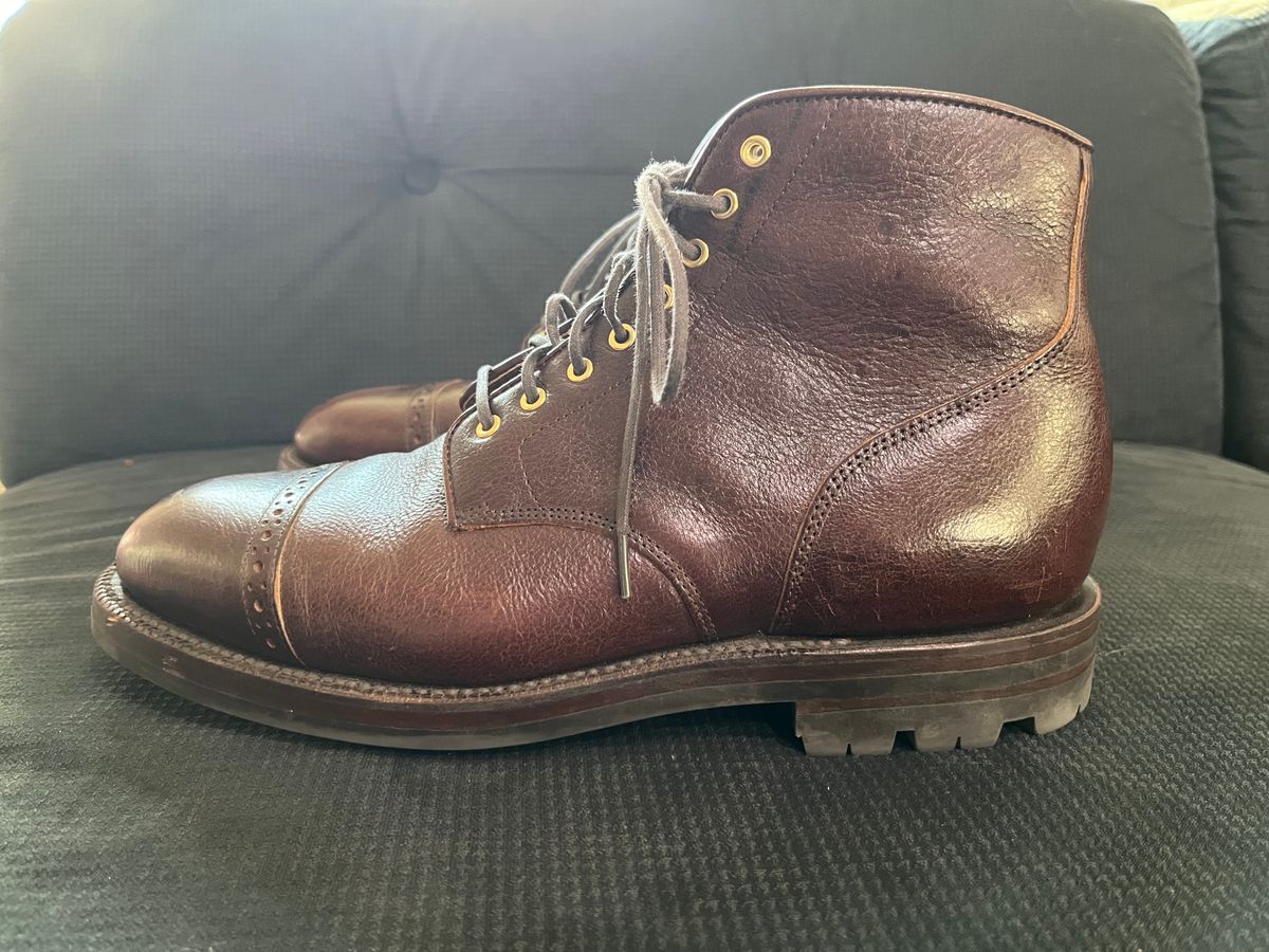 Photo by pbrunese on November 2, 2025 of the Grant Stone Garrison Boot in C.F. Stead Crimson Classic Kudu.