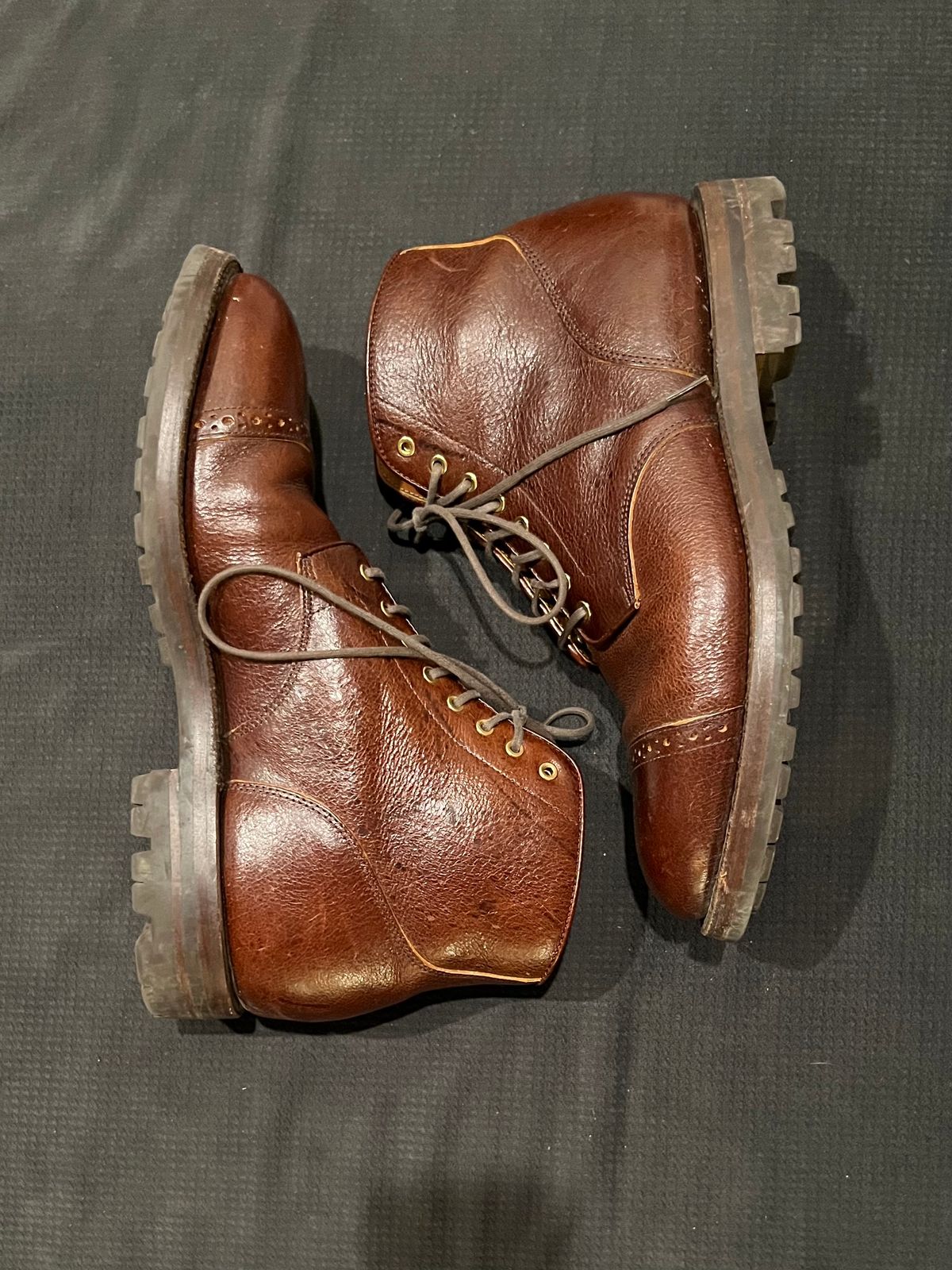 Photo by pbrunese on January 5, 2026 of the Grant Stone Garrison Boot in C.F. Stead Crimson Classic Kudu.