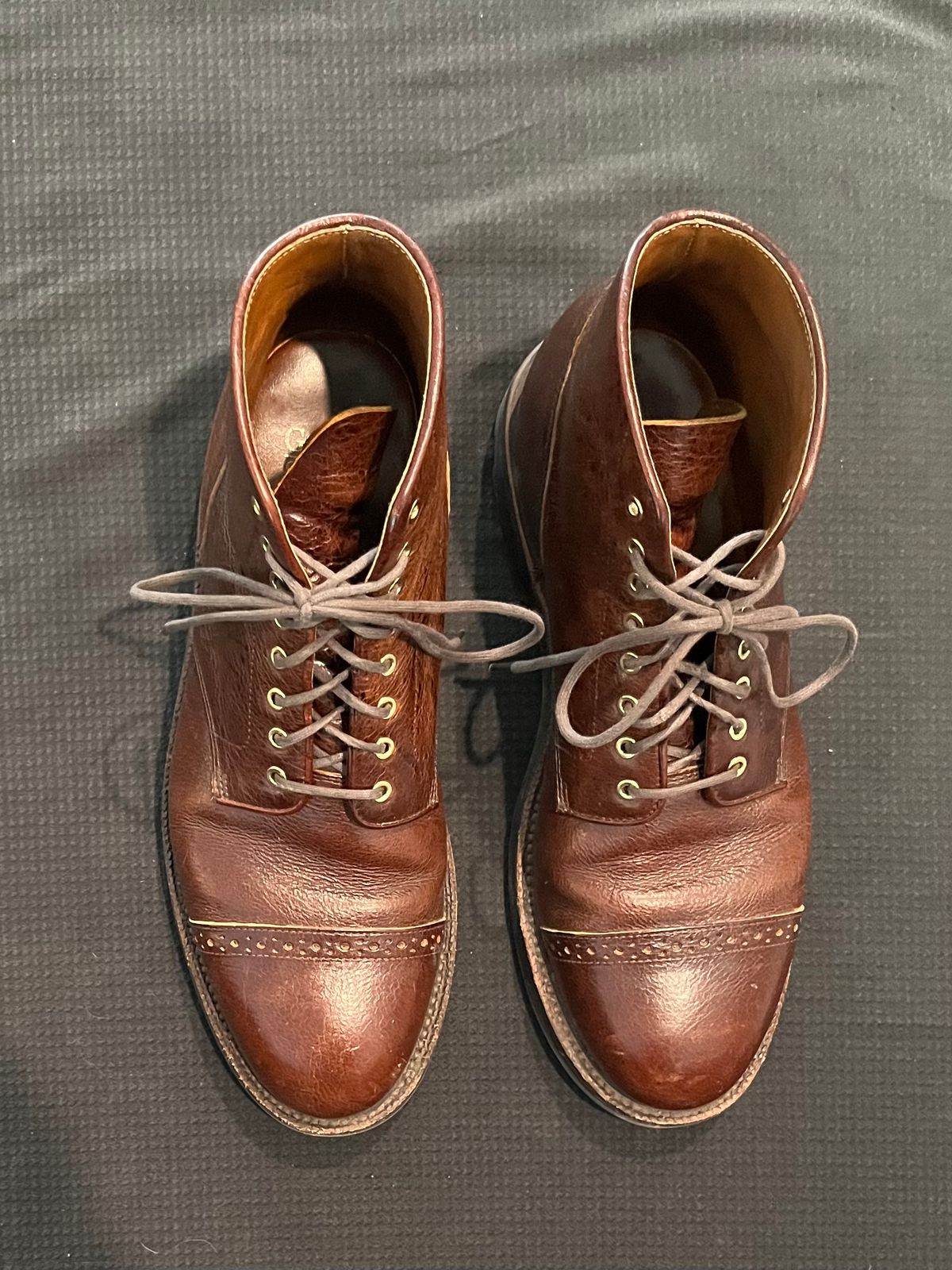 Photo by pbrunese on February 5, 2026 of the Grant Stone Garrison Boot in C.F. Stead Crimson Classic Kudu.