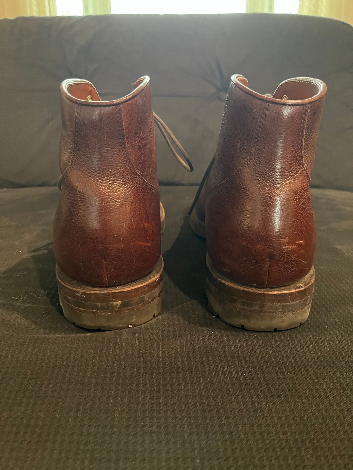 Photo by pbrunese on March 5, 2026 of the Grant Stone Garrison Boot in C.F. Stead Crimson Classic Kudu.