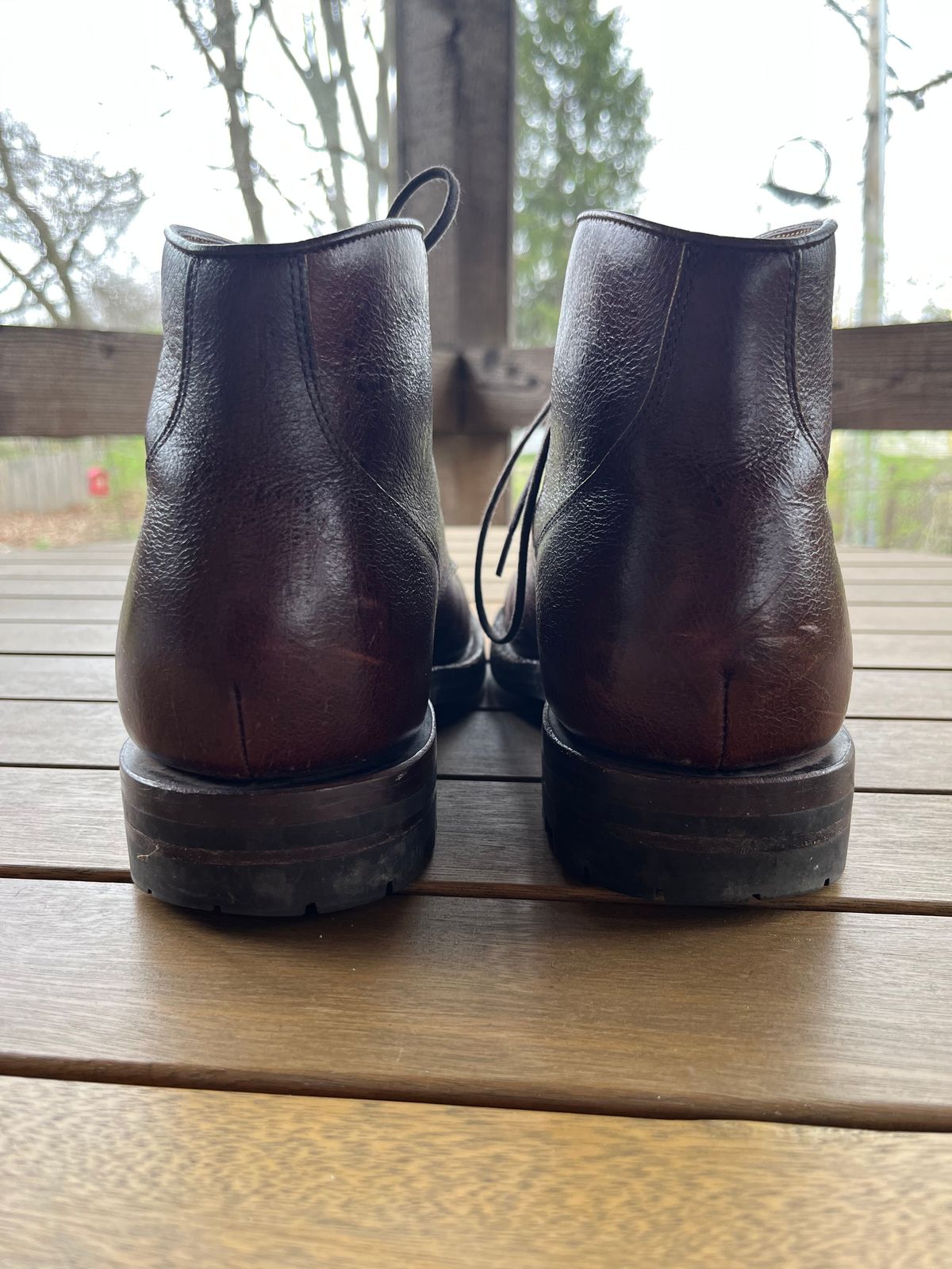 Photo by pbrunese on April 3, 2026 of the Grant Stone Garrison Boot in C.F. Stead Crimson Classic Kudu.