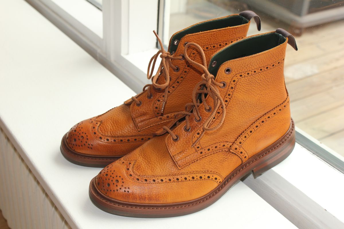 Photo by JSD on August 6, 2025 of the Tricker's Stow Country Boot in Acorn Muflone.